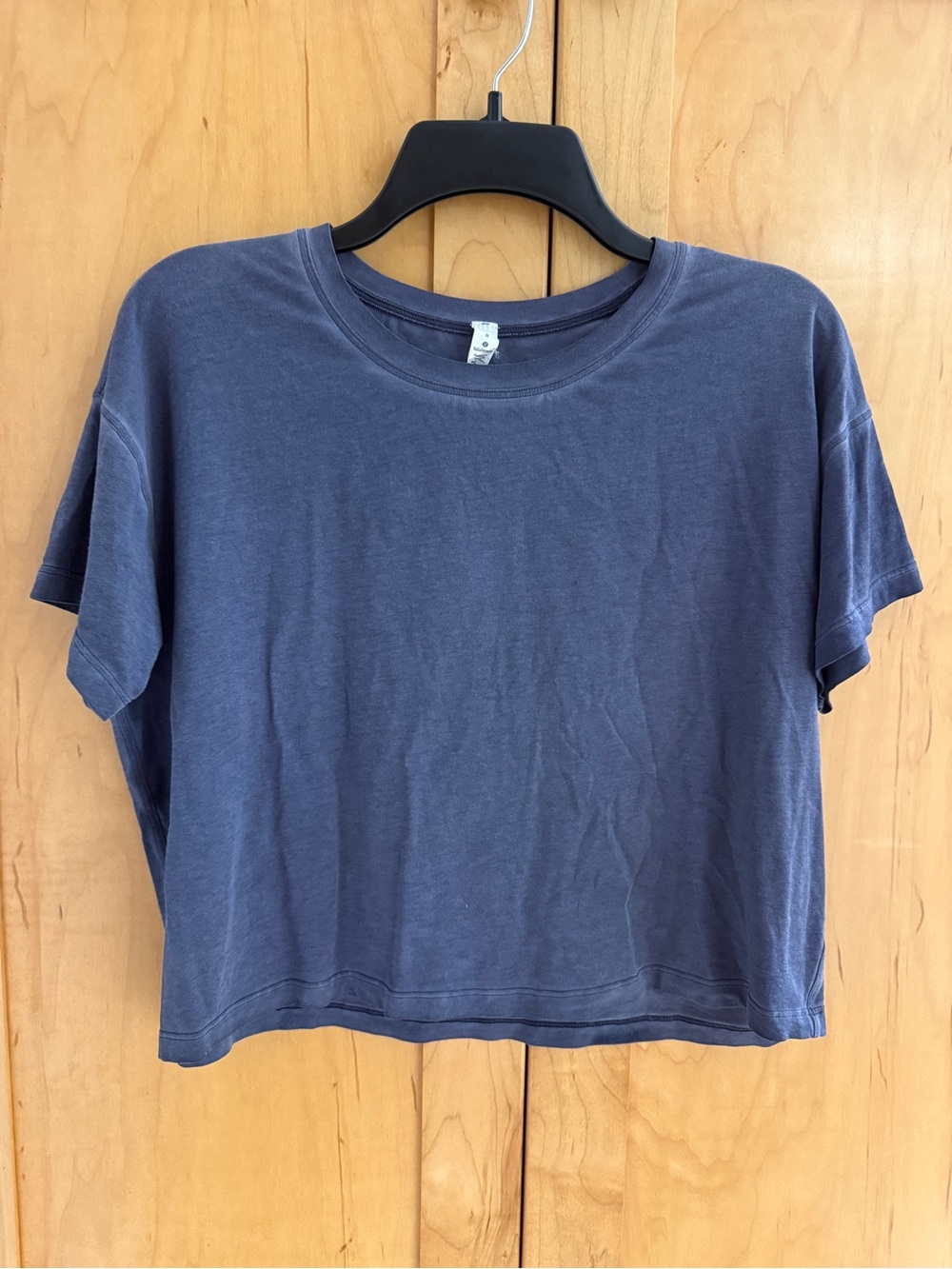 Lululemon Cates Tee Cropped *Fade Sublimado Pigment Dye Cadet Blue Size 8